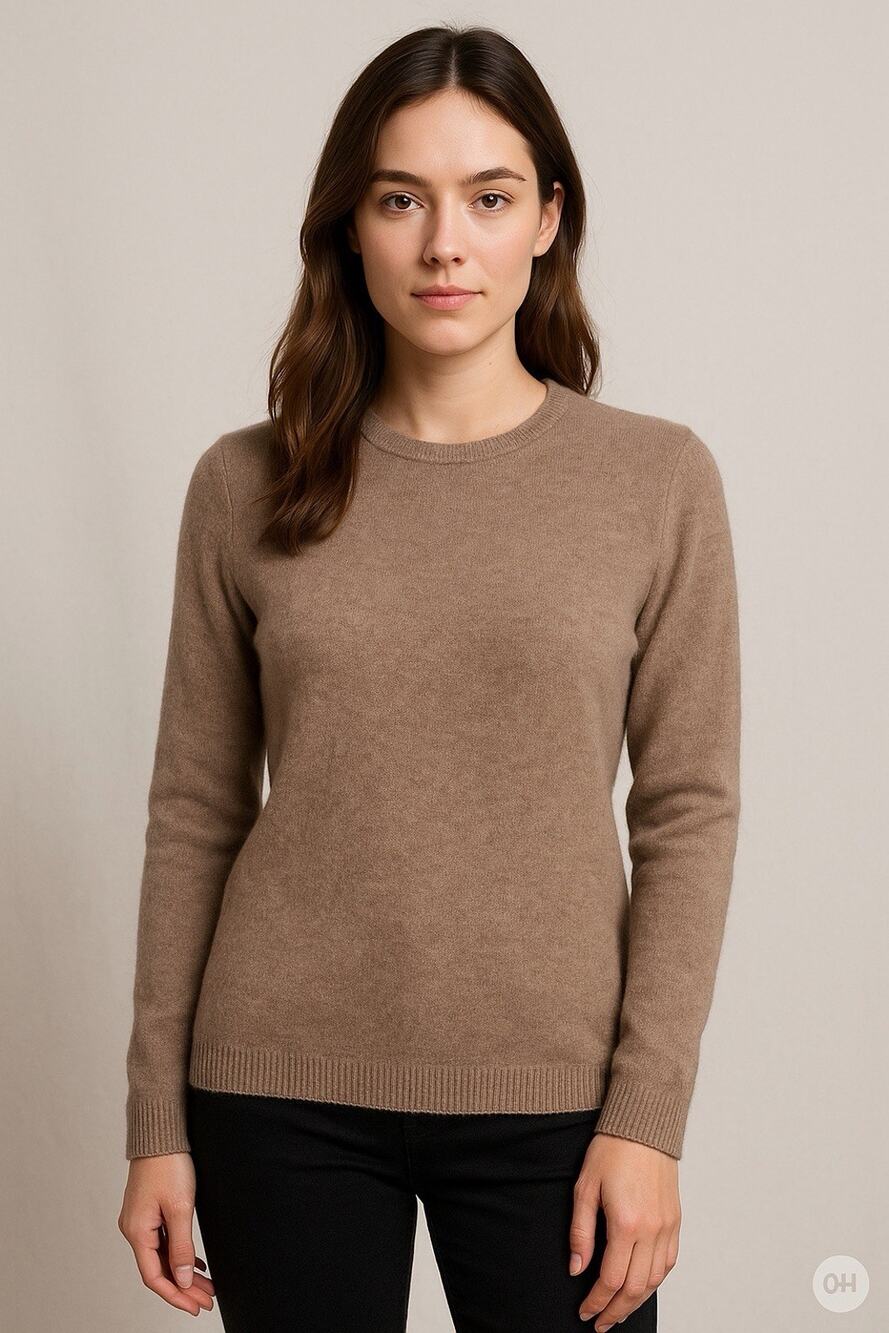 Charter Club Luxury Cashmere Sweater Womens Medium Brown Tan Preppy Academia Lux